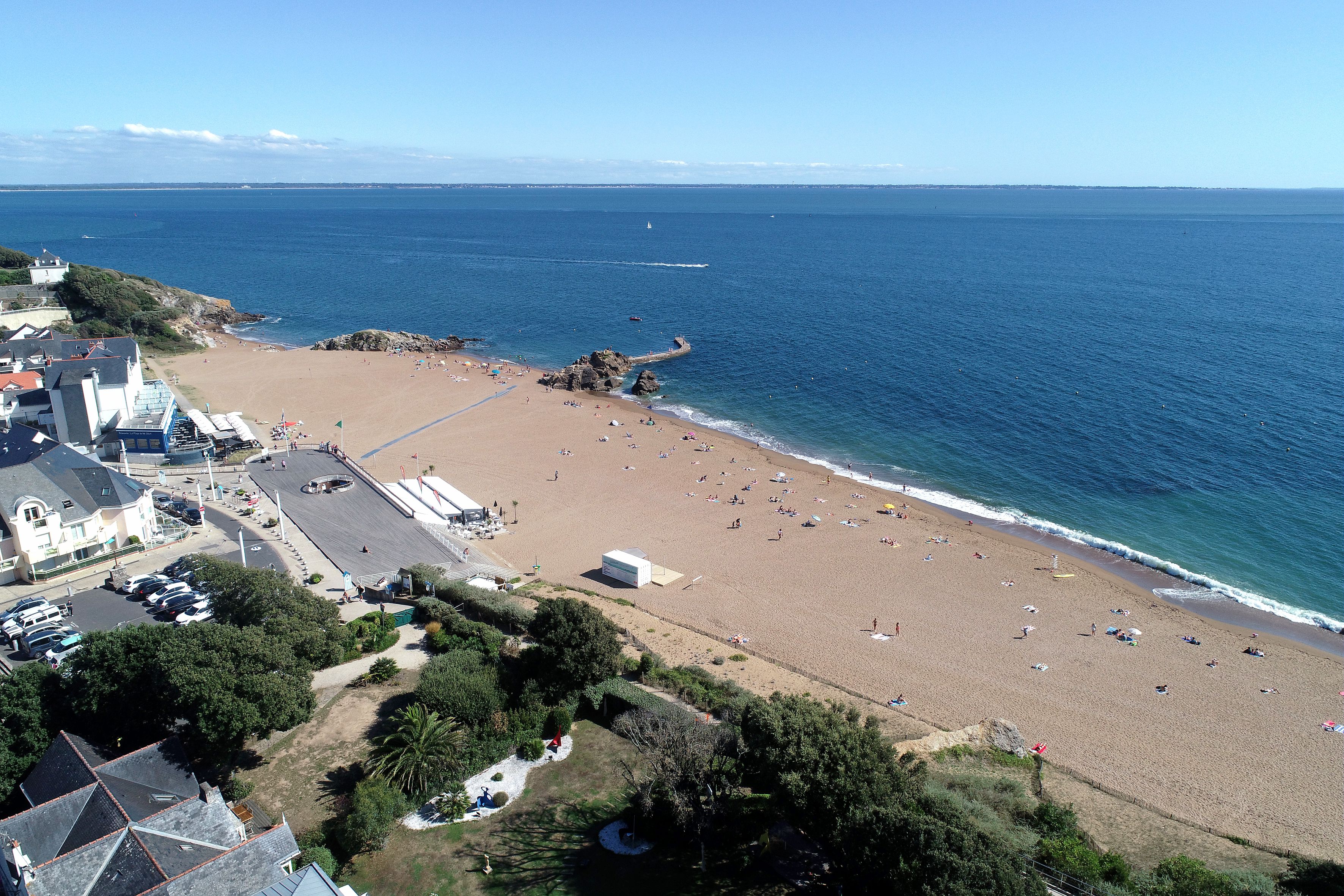 Vue aérienne plage, Saint-Nazaire