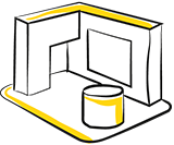 illustration stand jaune